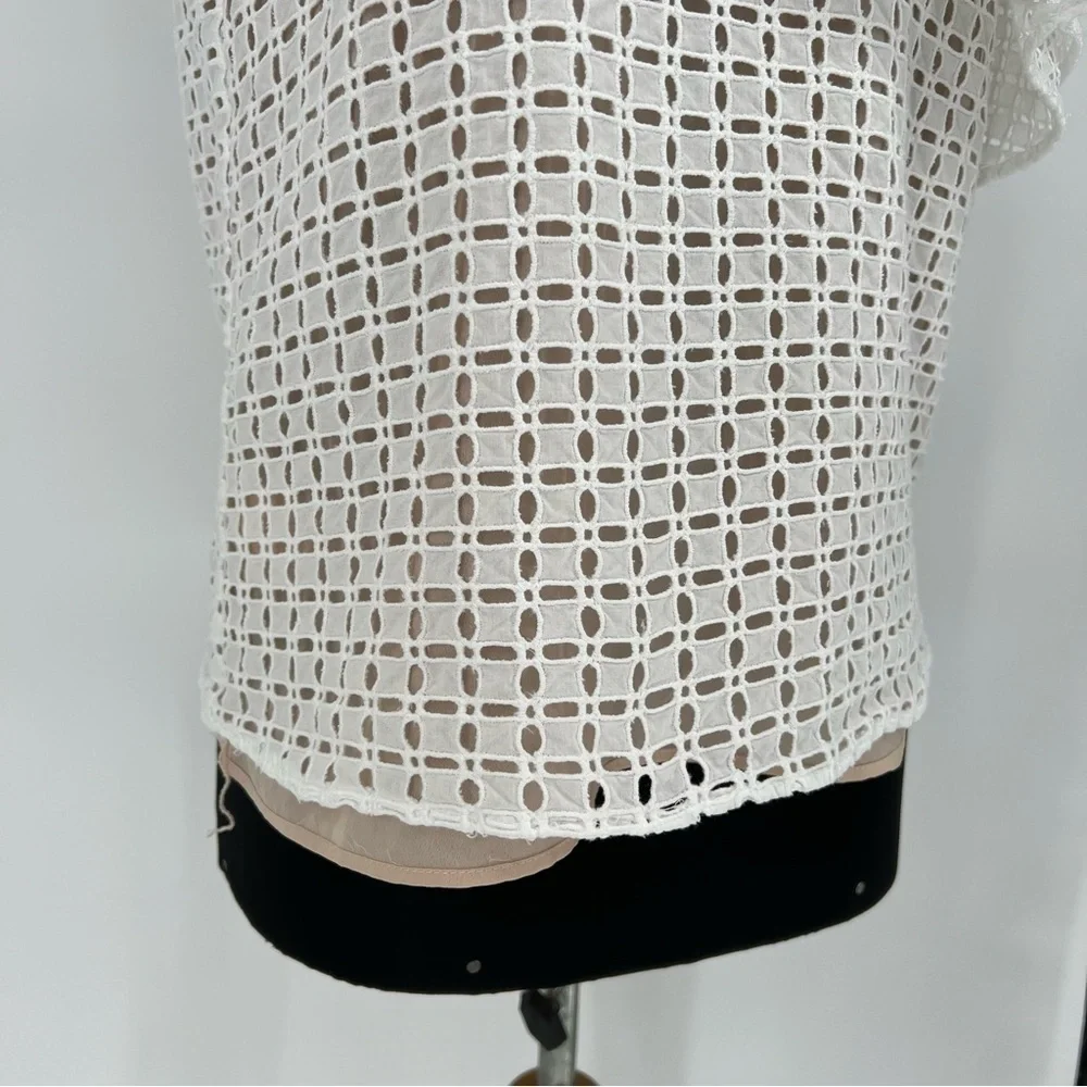 J.‎ Crew One Shoulder Ruffle Eyelet Top
